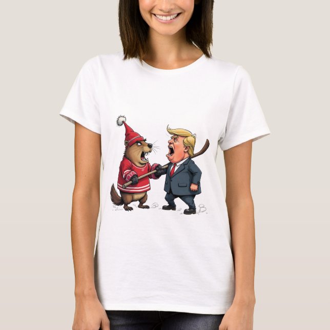 Camiseta Canadá luchando contra Trump (Anverso)
