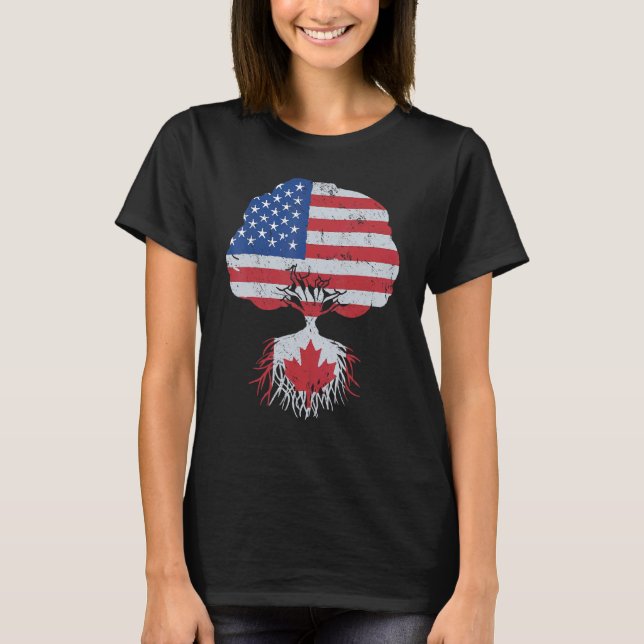Camiseta Canadá Maple Leaf Canadiense Roots American Women  (Anverso)