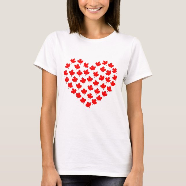 Camiseta canada maple leaf heart canadian (Anverso)