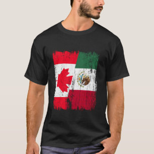Camiseta Canadá México Media Bandera Herencia Canadiense Me