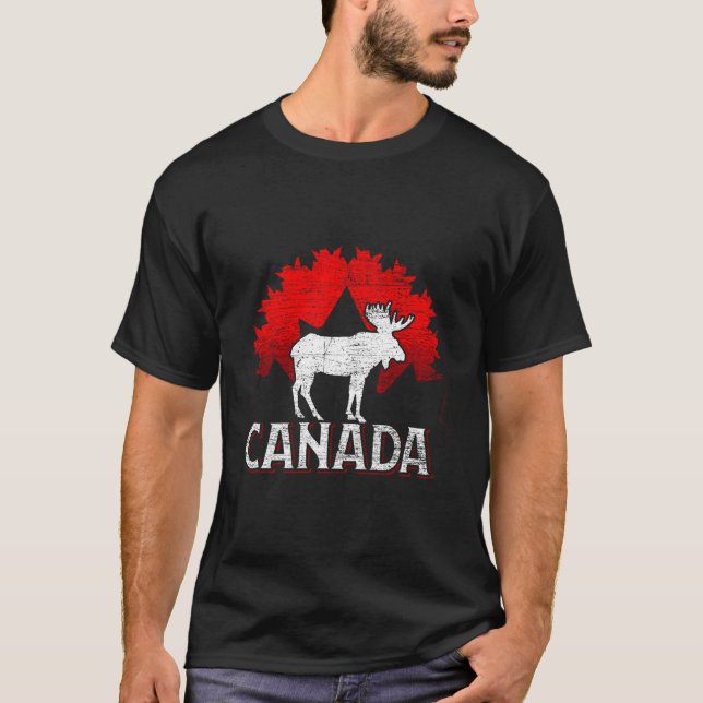 Camiseta Canadá: Moose Maple Leaf Animal Canadá (Anverso)
