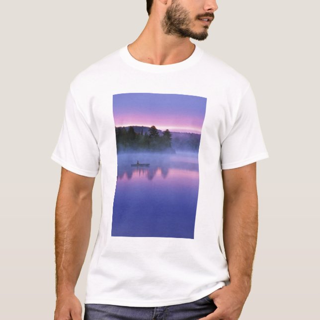 Camiseta Canadá, Ontario, Algonguin Park, Canoista en (Anverso)