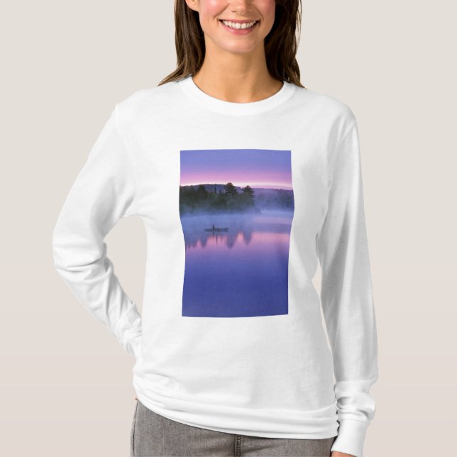 Camiseta Canadá, Ontario, Algonguin Park, Canoista en (Anverso)
