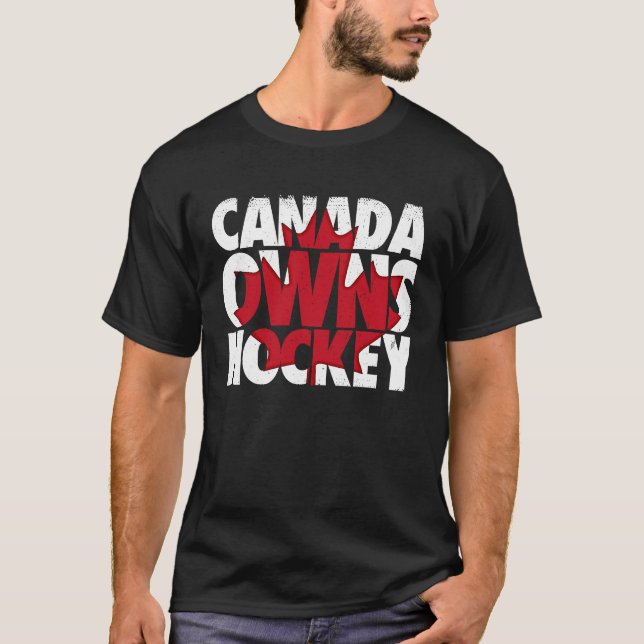 Camiseta Canadá posee hockey sobre hielo deportivo (Anverso)