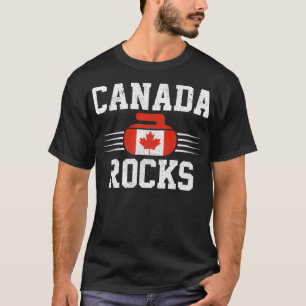 Camiseta Canadá Roca Fanático Canadiense Bandera Funny Curl