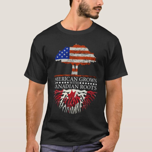 Camiseta Canadá Roots American Grosera Tree Flag Canadá (Anverso)