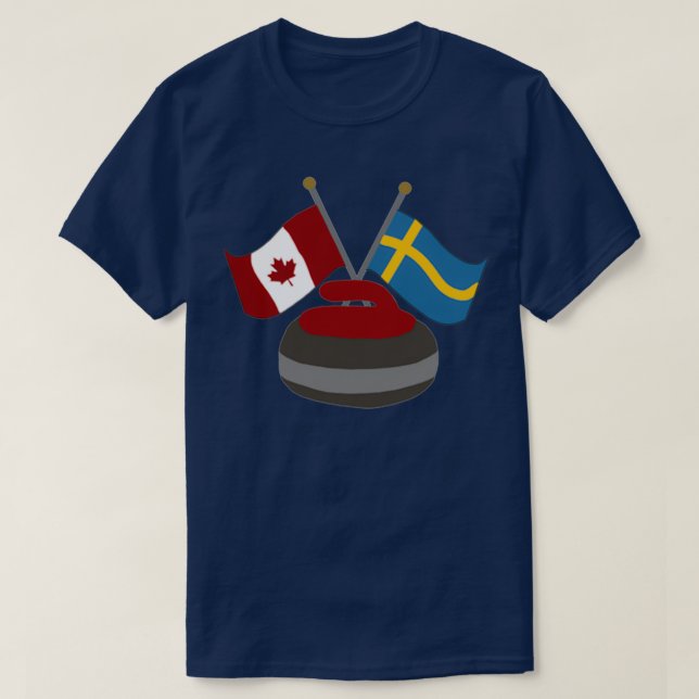 Camiseta Canada Sweden red curling rock (Diseño del anverso)