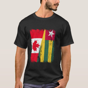 Camiseta Canadá Togo Media Bandera Raíces Canadiense Togolé