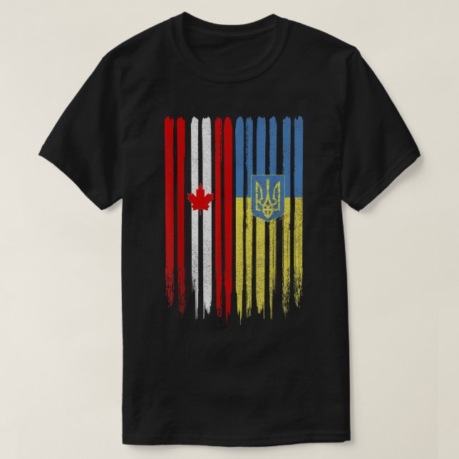 Camiseta Canadá Ucrania Bandera canadiense (Diseño del anverso)