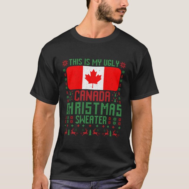 Camiseta Canadá Ugly Canada Flag Para Canadá (Anverso)