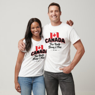 Camiseta "Canadá Verdadero Norte Fuerte y Libre Oriente. 18