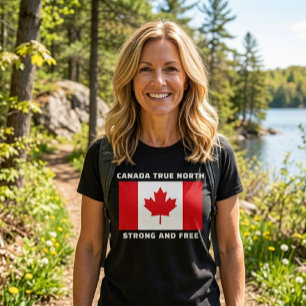 Camiseta Canadá Verdadero Norte Libre Y Fuerte. 