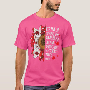 Camiseta Canadá Vive Los Estados Unidos Sueño Día De La Ind