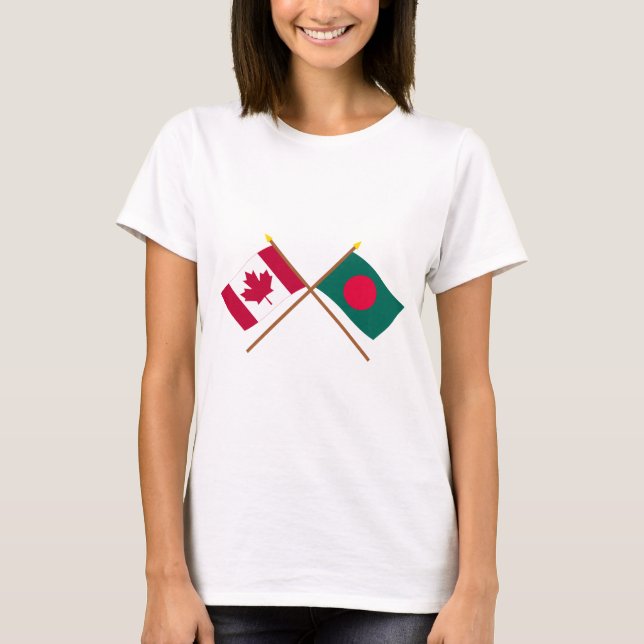 Camiseta Canadá y banderas cruzadas Bangladesh (Anverso)