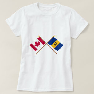 Camiseta Canadá y banderas cruzadas Barbados