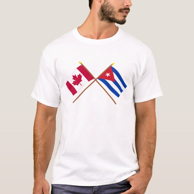 Camiseta Canadá y banderas cruzadas Cuba (Anverso)