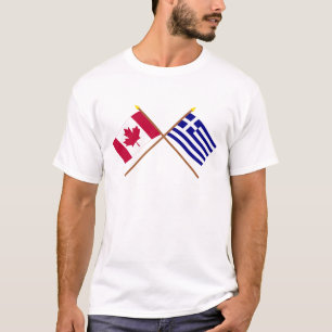 Camiseta Canadá y banderas cruzadas Grecia