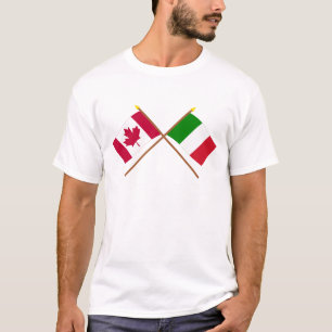 Camiseta Canadá y banderas cruzadas Italia