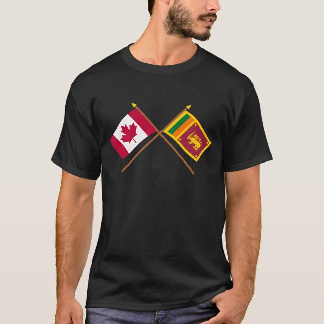 Camiseta Canadá y banderas cruzadas Sri Lanka (Anverso)