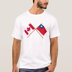 Camiseta Canadá y banderas cruzadas Taiwán