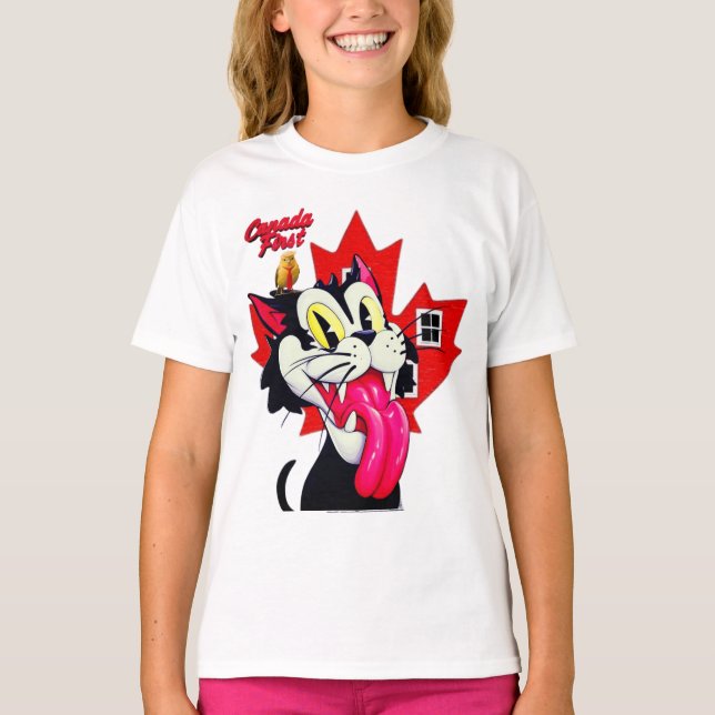 CAMISETA CANADAFIRST WITH CAT & BIRDIE (Anverso)