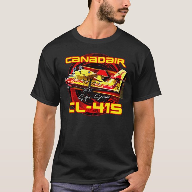 Camiseta Canadair cl-415 Avión de bomberos Super Scooper (Anverso)