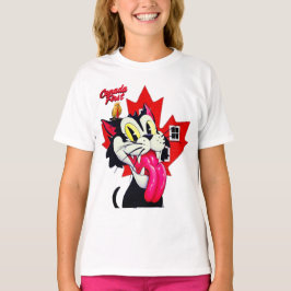 CAMISETA CANADÁPRIMERO CON GATO Y PÁJARO
