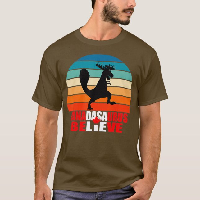 Camiseta Canadasaurus cree que Canadá es divertida (Anverso)