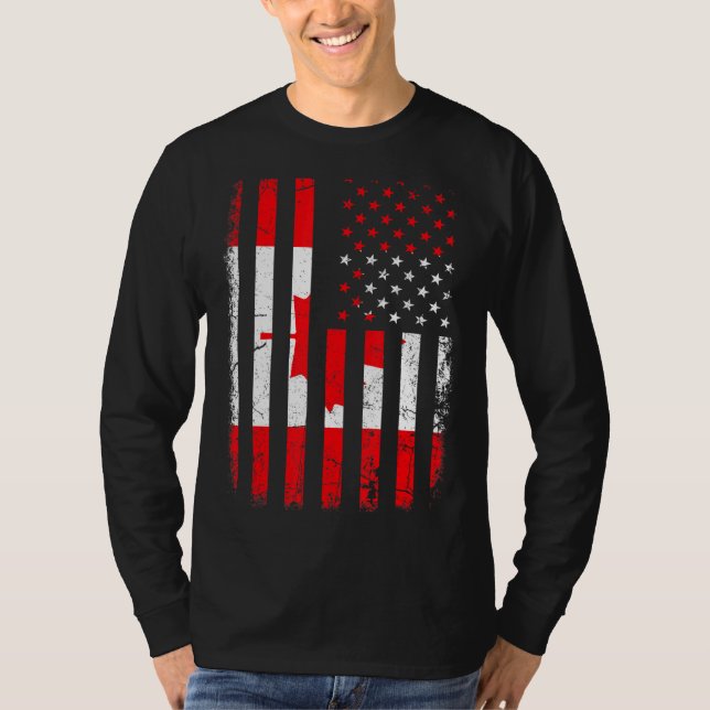 Camiseta Canadian American Flag Canadian Roots Canada Ameri (Anverso)