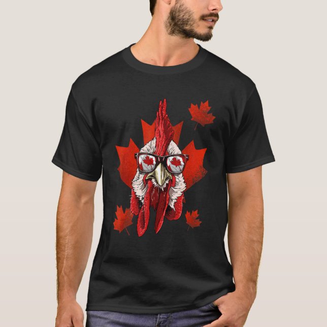 Camiseta Canadian Chicken Maple Tree Leaf Canada Flag Poult (Anverso)