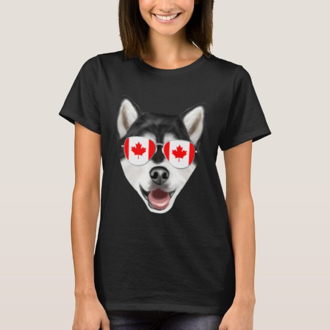 Camiseta Canadian Flag Alaskan Malamute Dog Canada Pocket (Anverso)