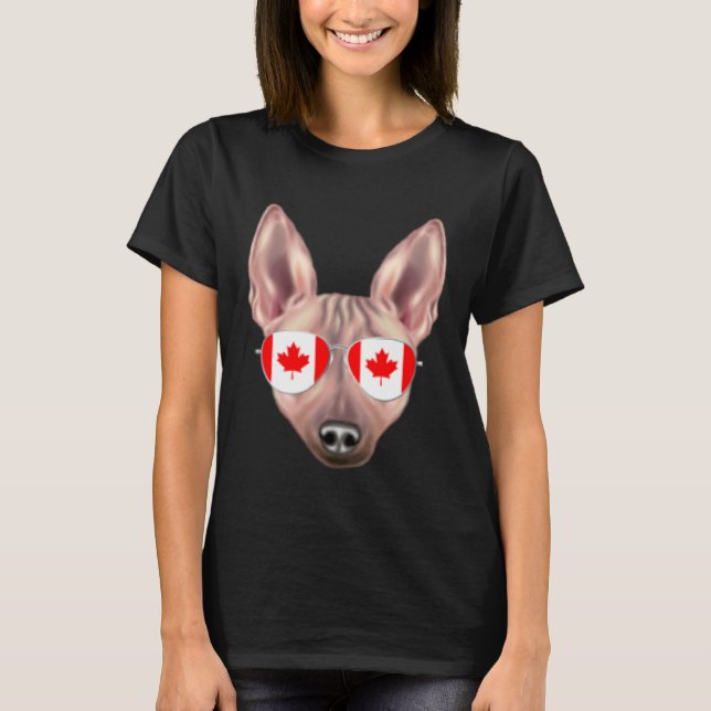 Camiseta Canadian Flag American Hairless Terrier Dog Canada (Anverso)