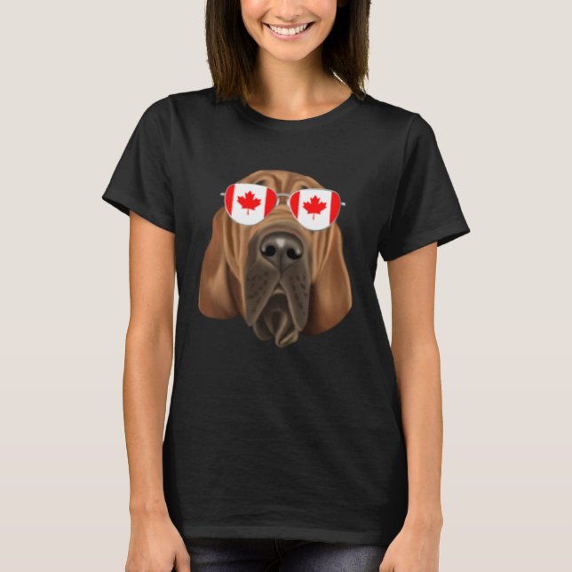 Camiseta Canadian Flag Bloodhound Dog Canada Pocket (Anverso)