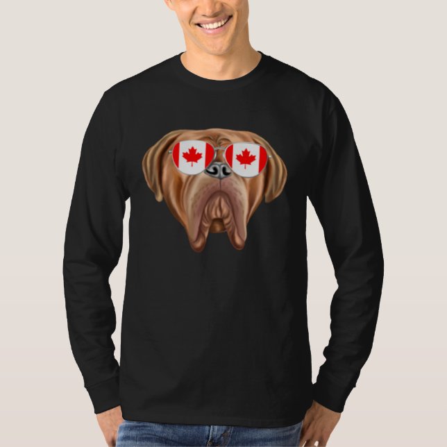 Camiseta Canadian Flag Dogues de Bordeaux Dog Canada Pocket (Anverso)