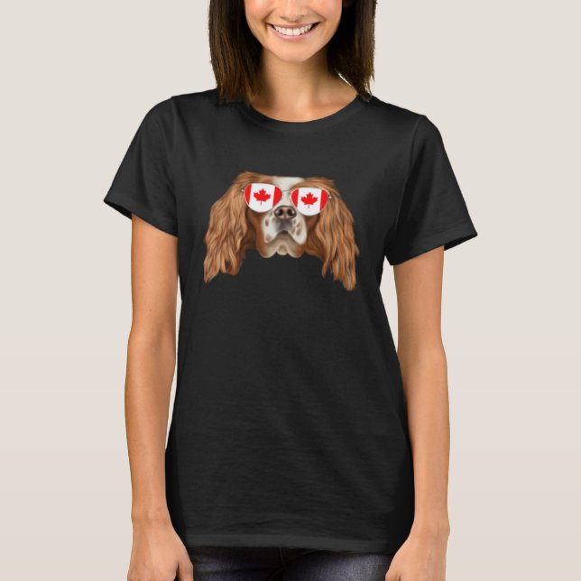 Camiseta Canadian Flag English Toy Spaniel Dog Canada Pocke (Anverso)