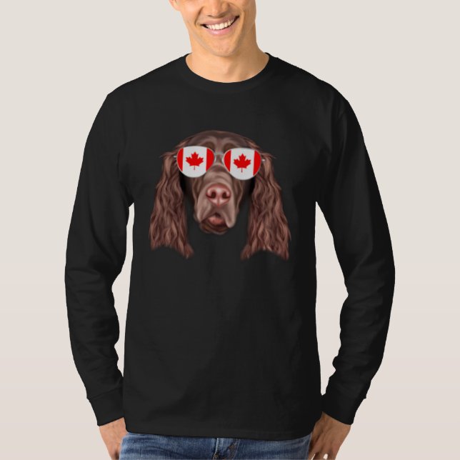 Camiseta Canadian Flag Field Spaniel Dog Canada Pocket (Anverso)