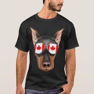 Camiseta Canadian Flag German Pinscher Dog Canada Pocket