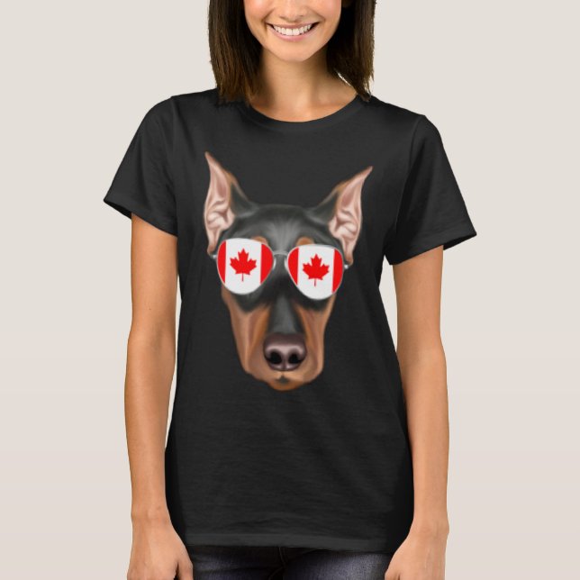 Camiseta Canadian Flag German Pinscher Dog Canada Pocket (Anverso)