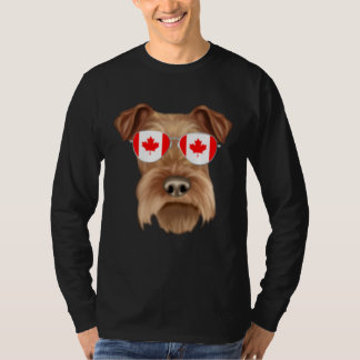 Camiseta Canadian Flag Irish Terrier Dog Canada Pocket