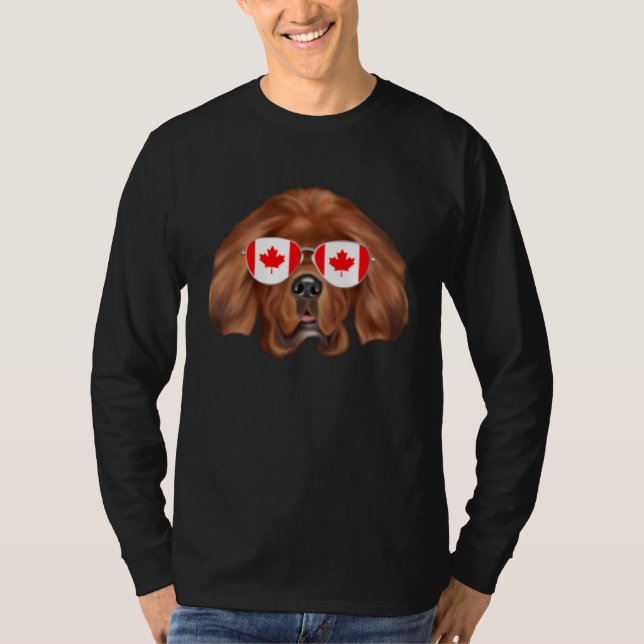 Camiseta Canadian Flag Tibetan Mastiff Dog Canada Pocket (Anverso)