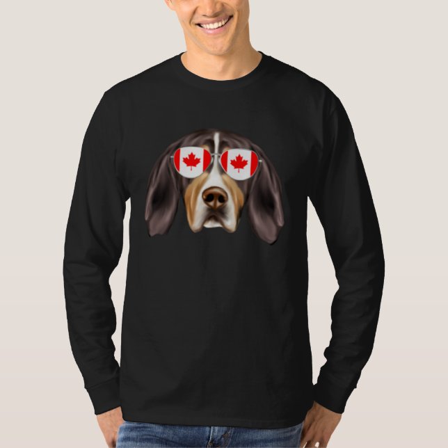 Camiseta Canadian Flag Treeing Walker Coonhound Dog Canada  (Anverso)