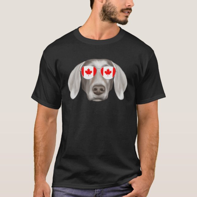 Camiseta Canadian Flag Weimaraner Dog Canada Pocket (Anverso)