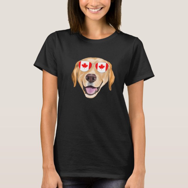 Camiseta Canadian Flag Yellow Labrador Retriever Dog Canada (Anverso)