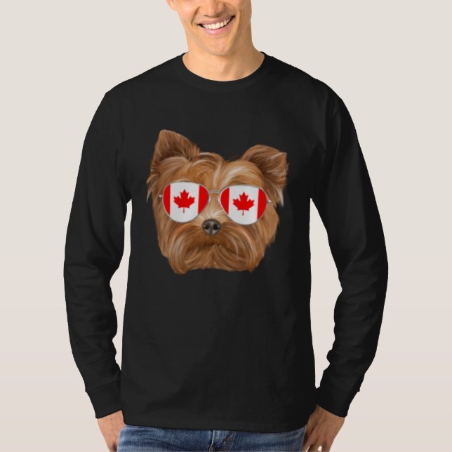 Camiseta Canadian Flag Yorkshire Terrier Dog Canada Pocket (Anverso)