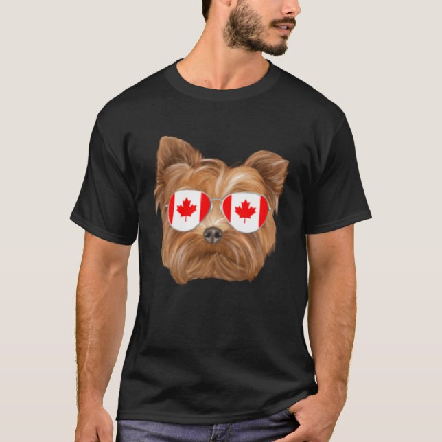 Camiseta Canadian Flag Yorkshire Terrier Dog Canada Pocket (Anverso)