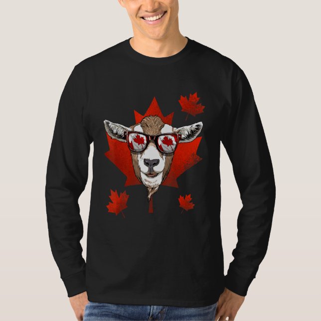 Camiseta Canadian Goat Maple Tree Leaf Canada Flag Animal G (Anverso)
