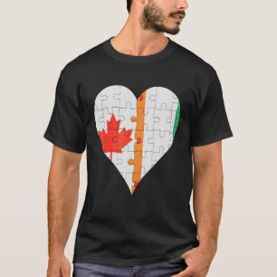 Camiseta Canadian Ivorian Flag Heart