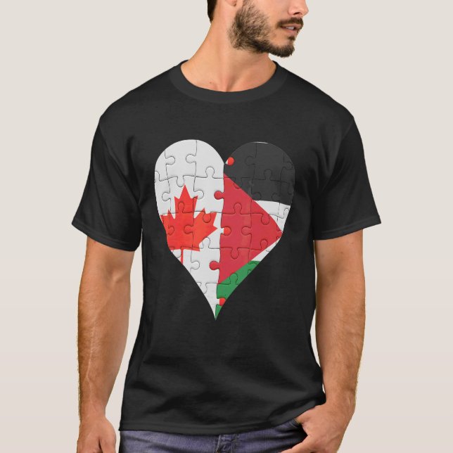 Camiseta Canadian Palestinian Flag Heart (Anverso)