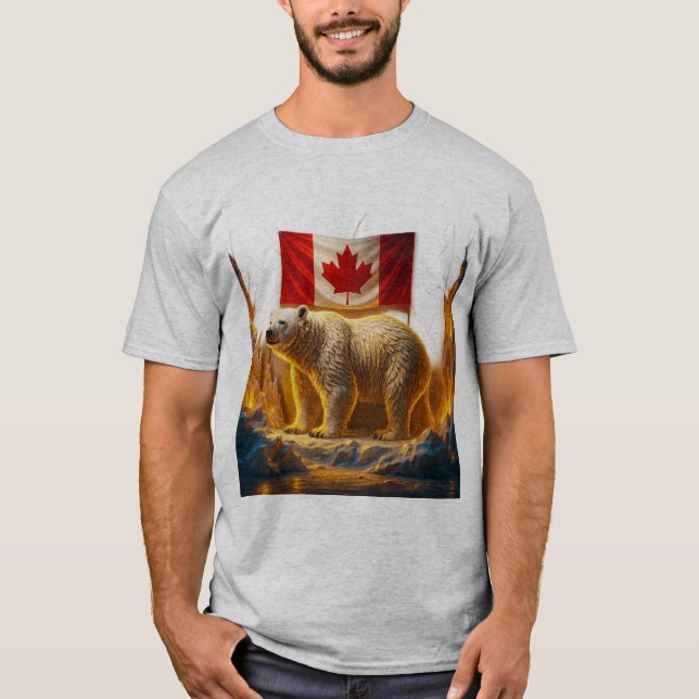 Camiseta "Canadian Pride Polar Bear Tee – Majestic Wilderne (Anverso)