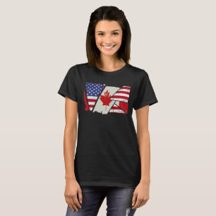 Camiseta Canadian Roots Half American Flag Canada